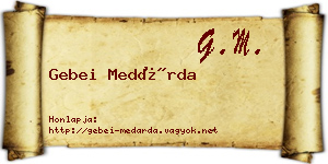 Gebei Medárda névjegykártya